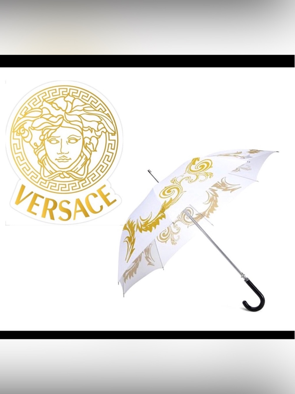 New! Unopened! 🐯 Versace Umbrella White and Gold with Medusa details